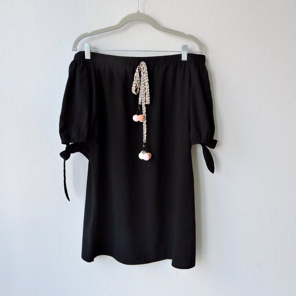 The Backroom black off-shoulder mini dress